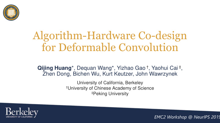 algorithm hardware co design for deformable convolution