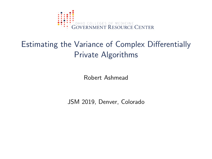 estimating the variance of complex differentially private