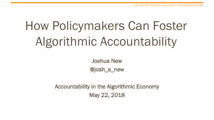 how policymakers can foster algorithmic accountability