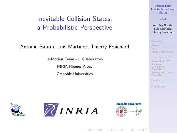 inevitable collision states