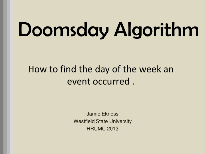 doomsday algorithm