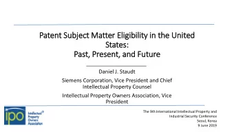 Daniel J. Staudt  Siemens Corporation, Vice President and Chief  Intellectual Property Counsel