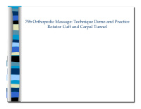 79b orthopedic massage technique demo and practice