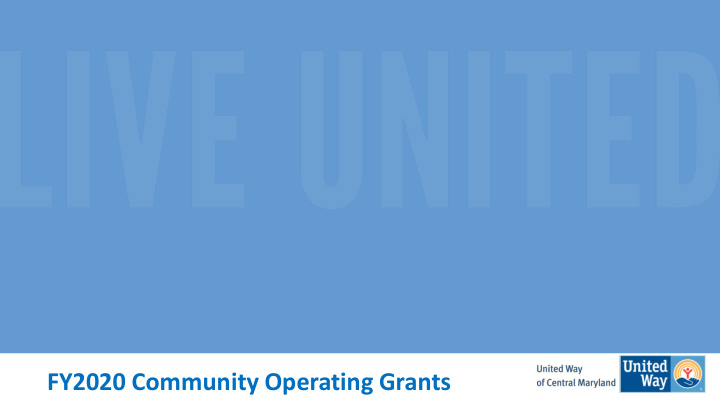 fy2020 community operating grants agenda
