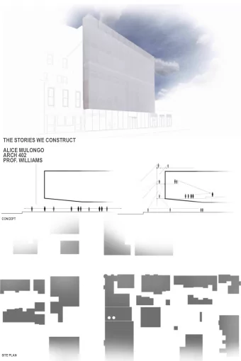 THE STORIES WE CONSTRUCT  ALICE MULONGO  ARCH 402  PROF. WILLIAMS  CONCEPT  SITE PLAN  LOBBY