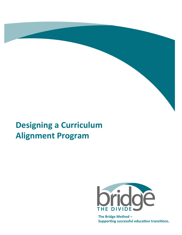 designing a curriculum alignment program