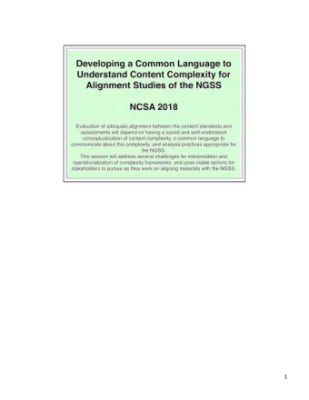 1  2  3  We are still interested in assessing a depth and breadth of the NGSS and other 3-D /