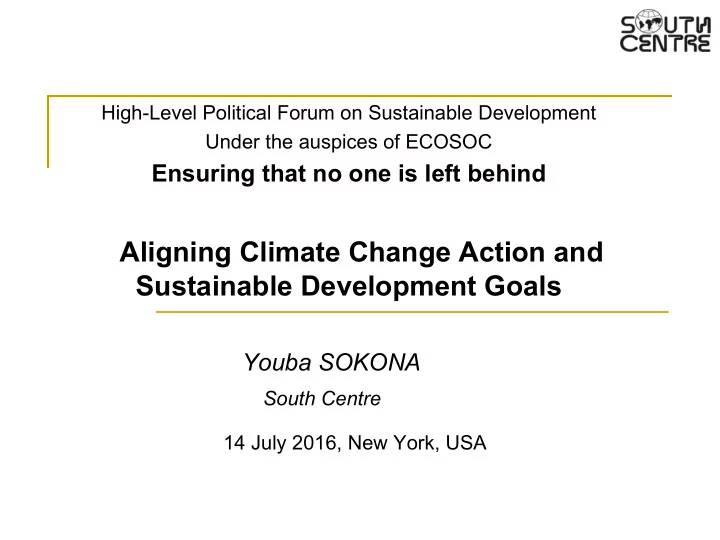 aligning climate change action and sustainable