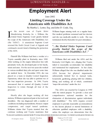 I Manufacturing, Kentucky, Inc. v. Williams , the  Her medical problems worsened and her doctors