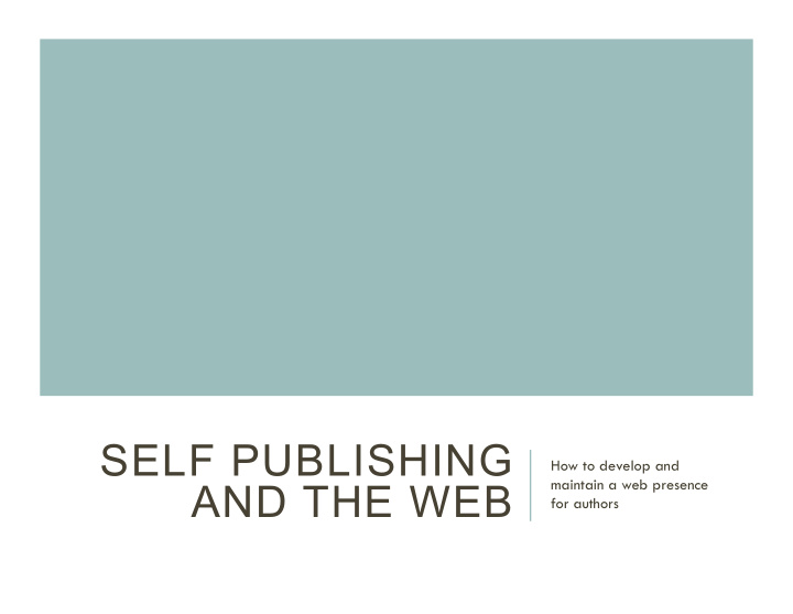 self publishing