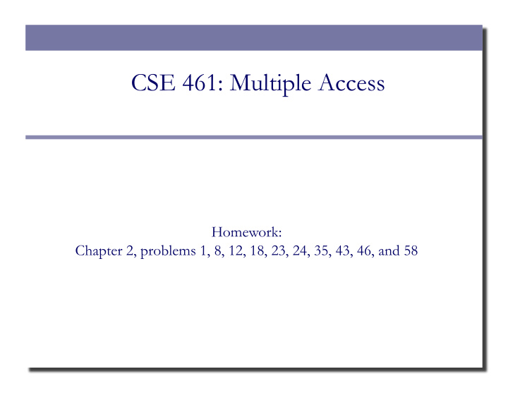 cse 461 multiple access