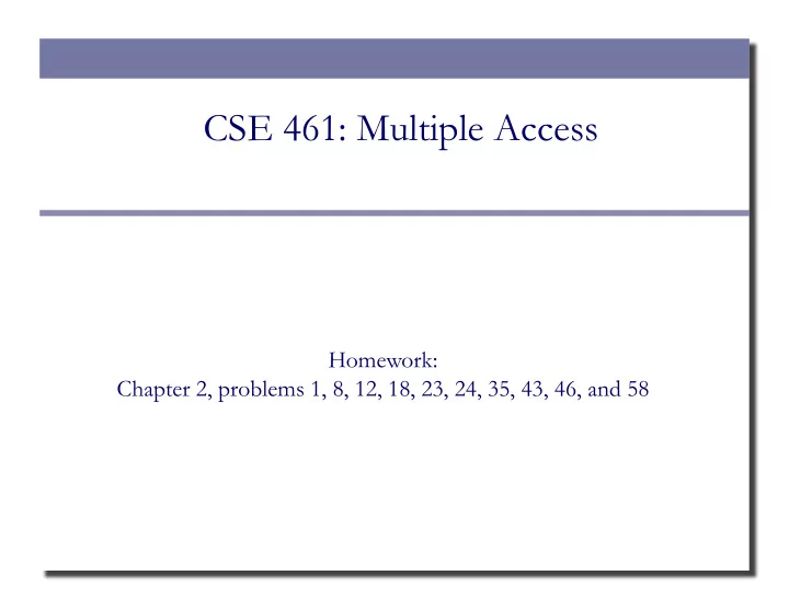 cse 461 multiple access