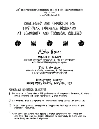 A   I   a   I   a  Aloha from:  Aloha from:  Marcus E. Peanort  Marcus E. Peanort  Assistant