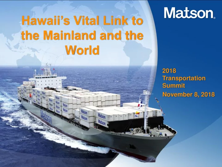 hawaii s vital link to