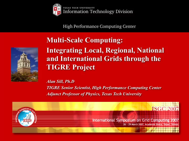 multi scale computing integrating local regional national