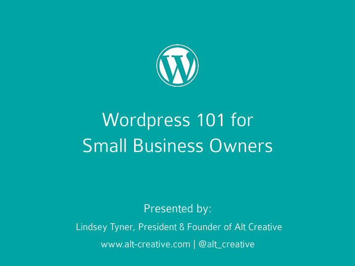 wordpress 101 for small business owners