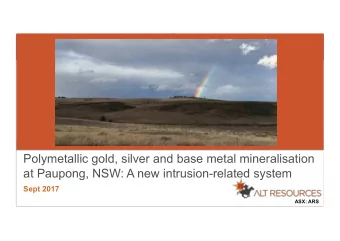 Polymetallic gold, silver and base metal mineralisation  at Paupong, NSW: A new intrusion-related