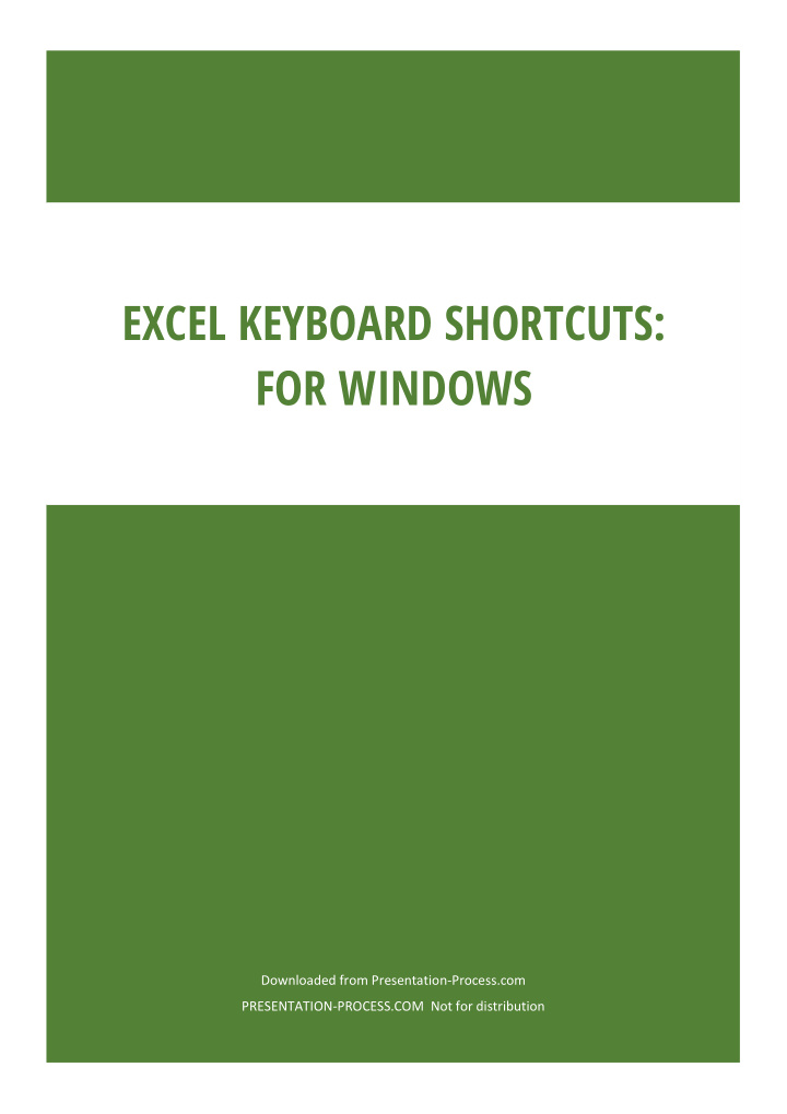 excel keyboard shortcuts for windows