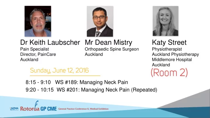 dr keith laubscher mr dean mistry