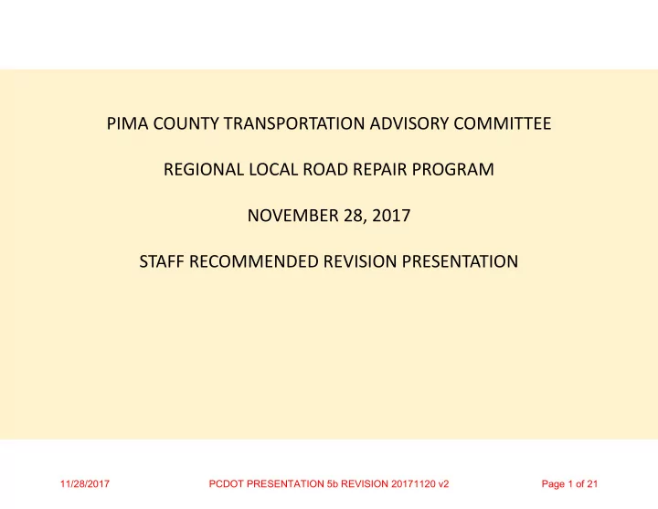 pima county transportation advisory committee regional