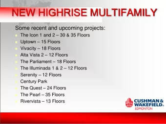 NEW HIGHRISE MULTIFAMILY  Some recent and upcoming projects:  The Icon 1 and 2  30 &amp; 35
