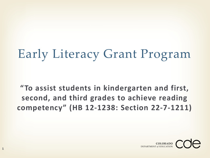 early literacy grant program
