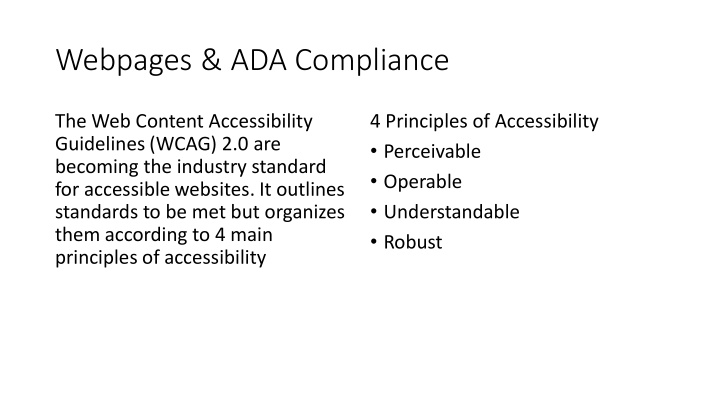 webpages ada compliance