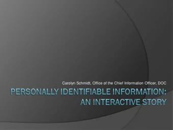 Carolyn Schmidt, Office of the Chief Information Officer, DOC  Training Technology Assessment