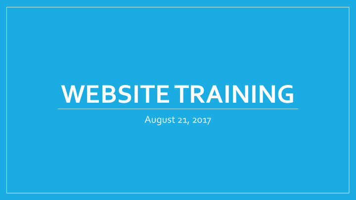 website training