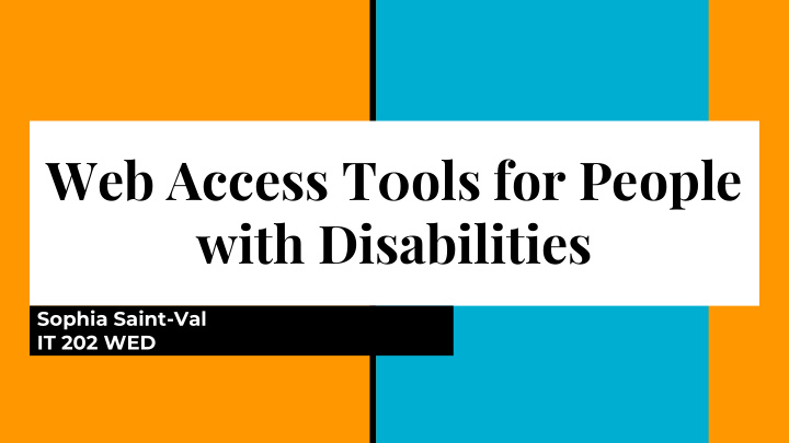 web access t0ols for people with disabilities
