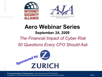 Upcoming AIA/ISA Webinars  Information Sharing  Modern Technology and Legal Structures