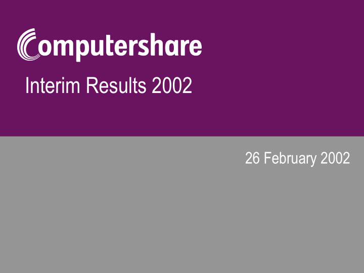 interim results 2002