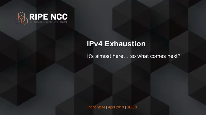 ipv4 exhaustion