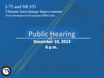 FPN: 425843-2-22-01  Tonights Agenda  Presentation  6 p.m.  15 minute intermission