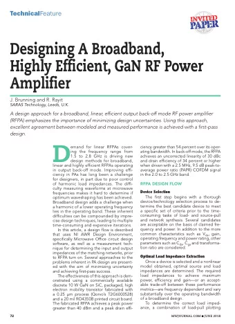 D  emand for linear RFPAs cover-  ciency greater than 54 percent over its oper-  ing the frequency