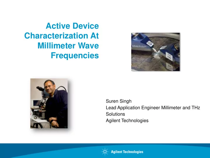 suren singh lead application engineer millimeter and thz