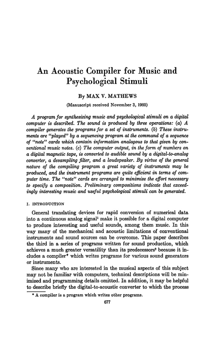 an acoustic compiler for music and psychological stimuli