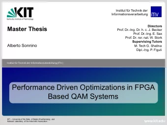 Performance Driven Optimizations in FPGA  Based QAM Systems  KIT  University of the State of