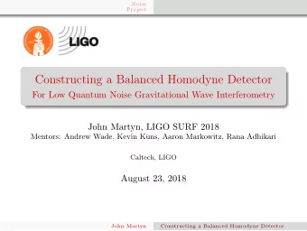 Constructing a Balanced Homodyne Detector  For Low Quantum Noise Gravitational Wave Interferometry