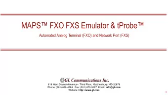 MAPS FXO FXS Emulator &amp; tProbe  Automated Analog Terminal (FXO) and Network Port (FXS)
