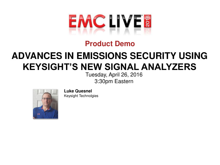 advances in emissions security using