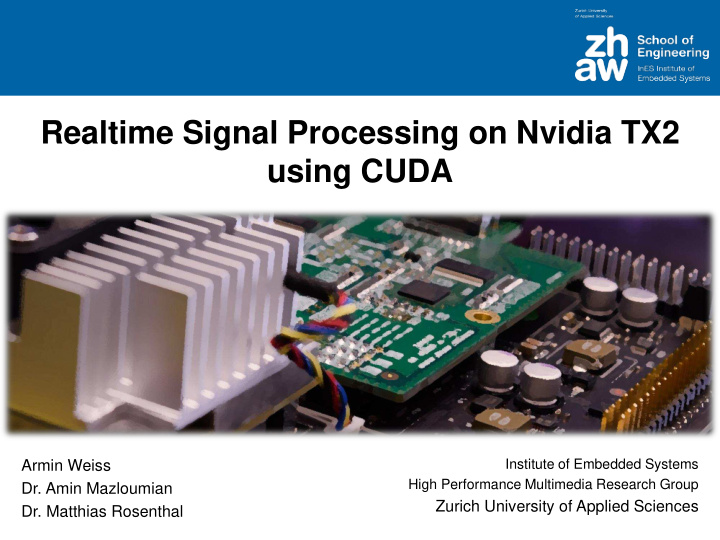 realtime signal processing on nvidia tx2