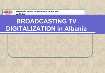 BROADCASTING TV  DIGITALIZATION in Albania  Albania Audiovisual Landscape (Public audiovisual