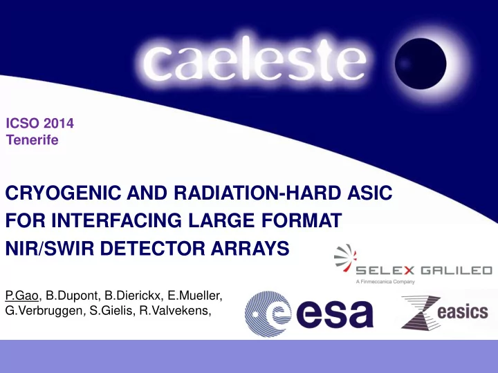 cryogenic and radiation hard asic