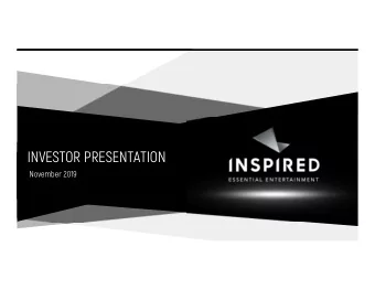 INVESTOR PRESENTATION  November 2019  Legal Matters/Non-GAAP Financial Disclosures  2