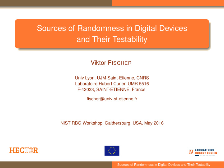 sources of randomness in digital devices and their