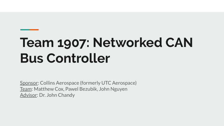 team 1907 networked can bus controller
