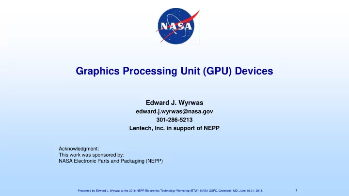 graphics processing unit gpu devices