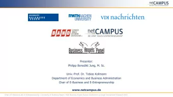 Forschung und Lehre fr die Digitale Wirtschaft  Presenter:  Philipp Benedikt Jung, M. Sc.