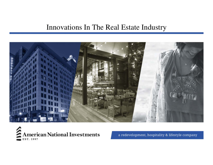 innovations in the real estate industry